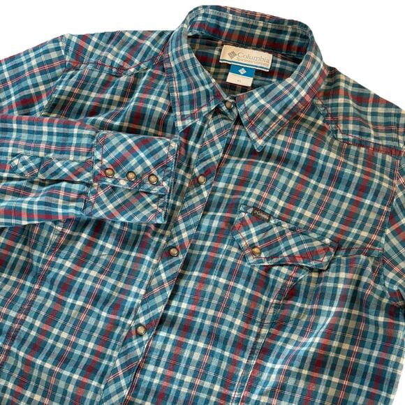 Columbia Snowy Nook Shirt Women’s XL Pink Long Sleeve Flannel Pearl Snap Western - Picture 1 of 15